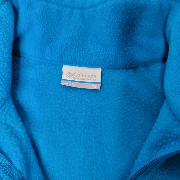 Columbia fleece blue full zip mock neck sweater jacket has pockets size medium - Picture 5 of 6